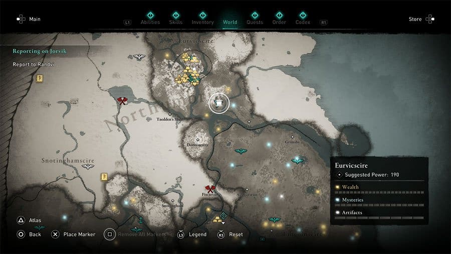 Eurvicscire Treasure Hoard Map Location