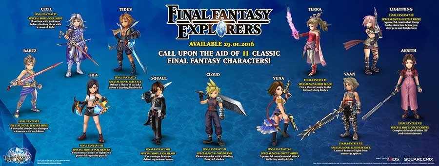 Final Fantasy Explorers Legendary Characters